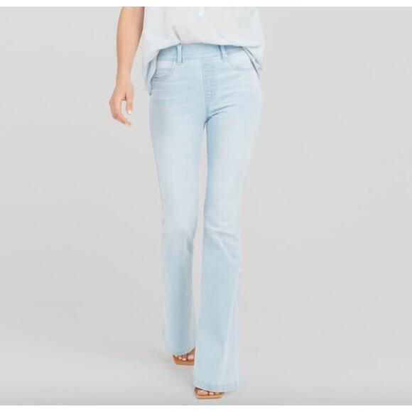 SPANX Denim - SPANX Women's Flare Denim Jeans Stretch Pull On Retro Light Wash XL Petite